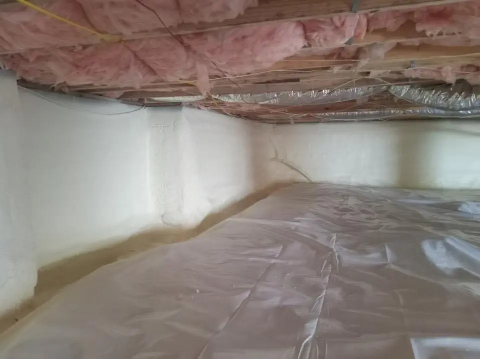 Crawl space encapsulation with closed-cell spray foam for Roof Waterproofing in New Holland